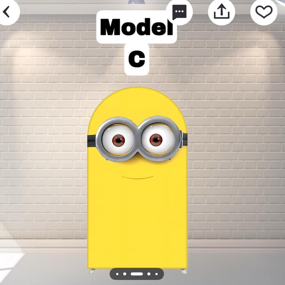 Two minion backdrops covers. Yellow cover is 7.2ft. blue cover is 6ft.